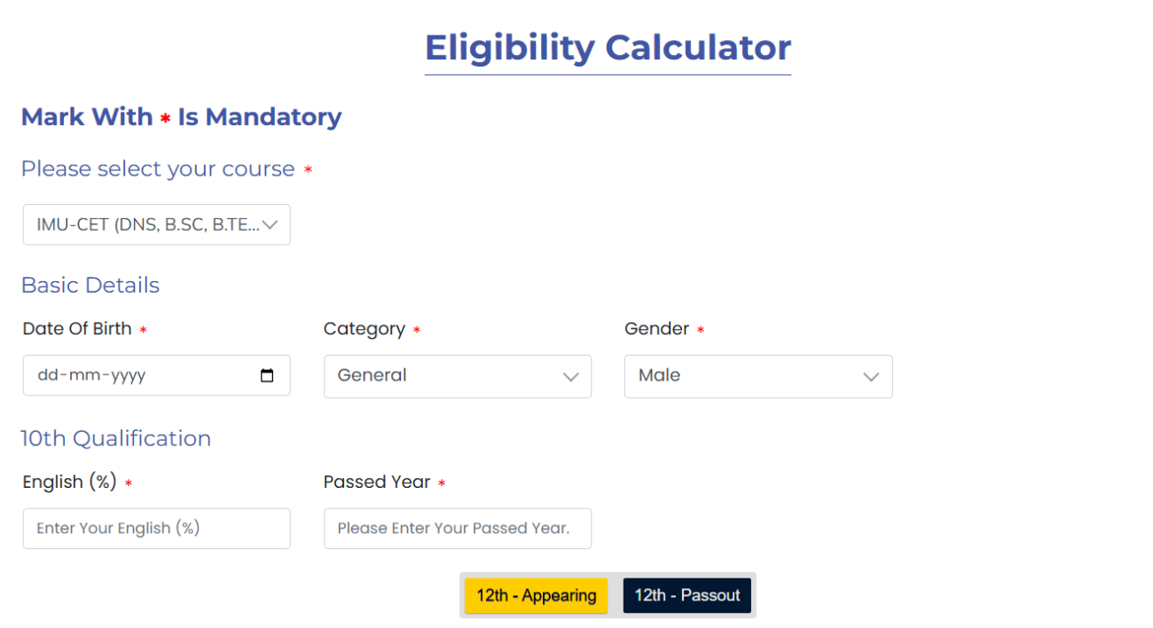 Eligibility calculator
